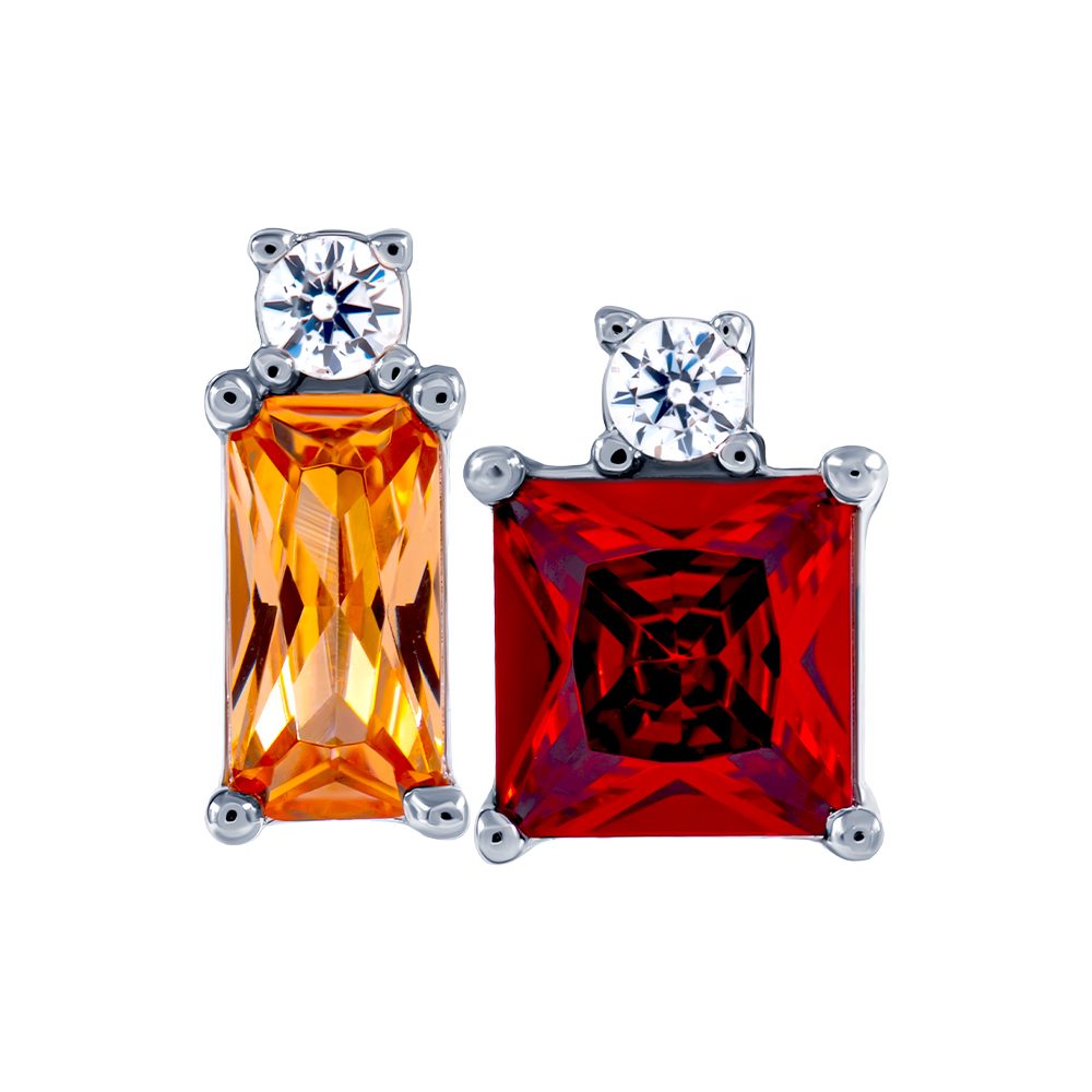 Пусеты из серебра 925 с фианитом, ср. вес 1,55г