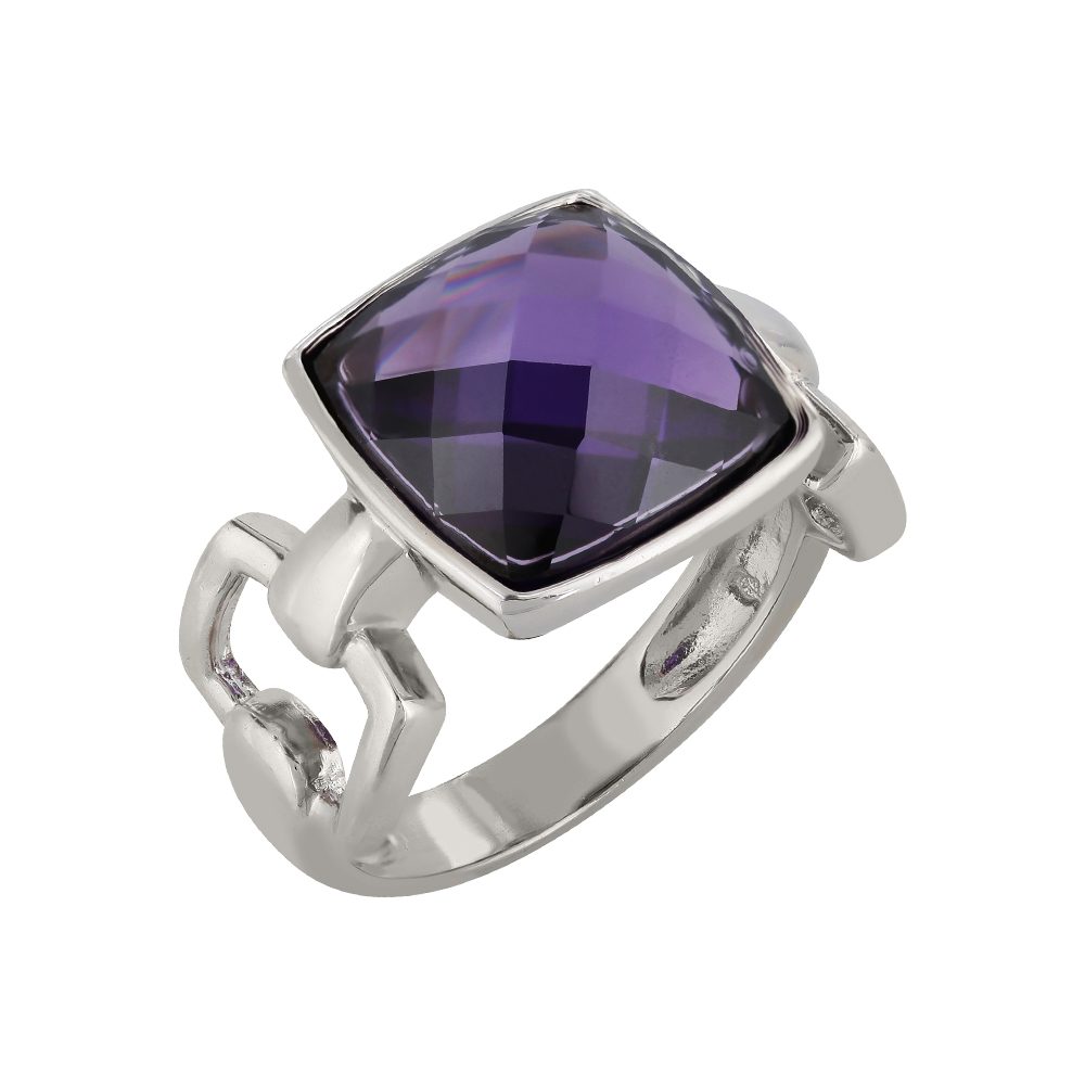 Кольцо из серебра 925 с фианитом, ср. вес 7,43г