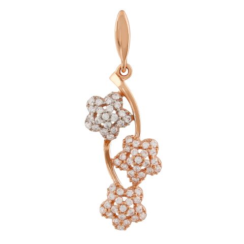 Подвеска из красного золота 585 с фианитами, ср. вес 2,85г