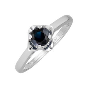 Кольцо из белого золота 585 с сапфиром, ср. вес 2,36г