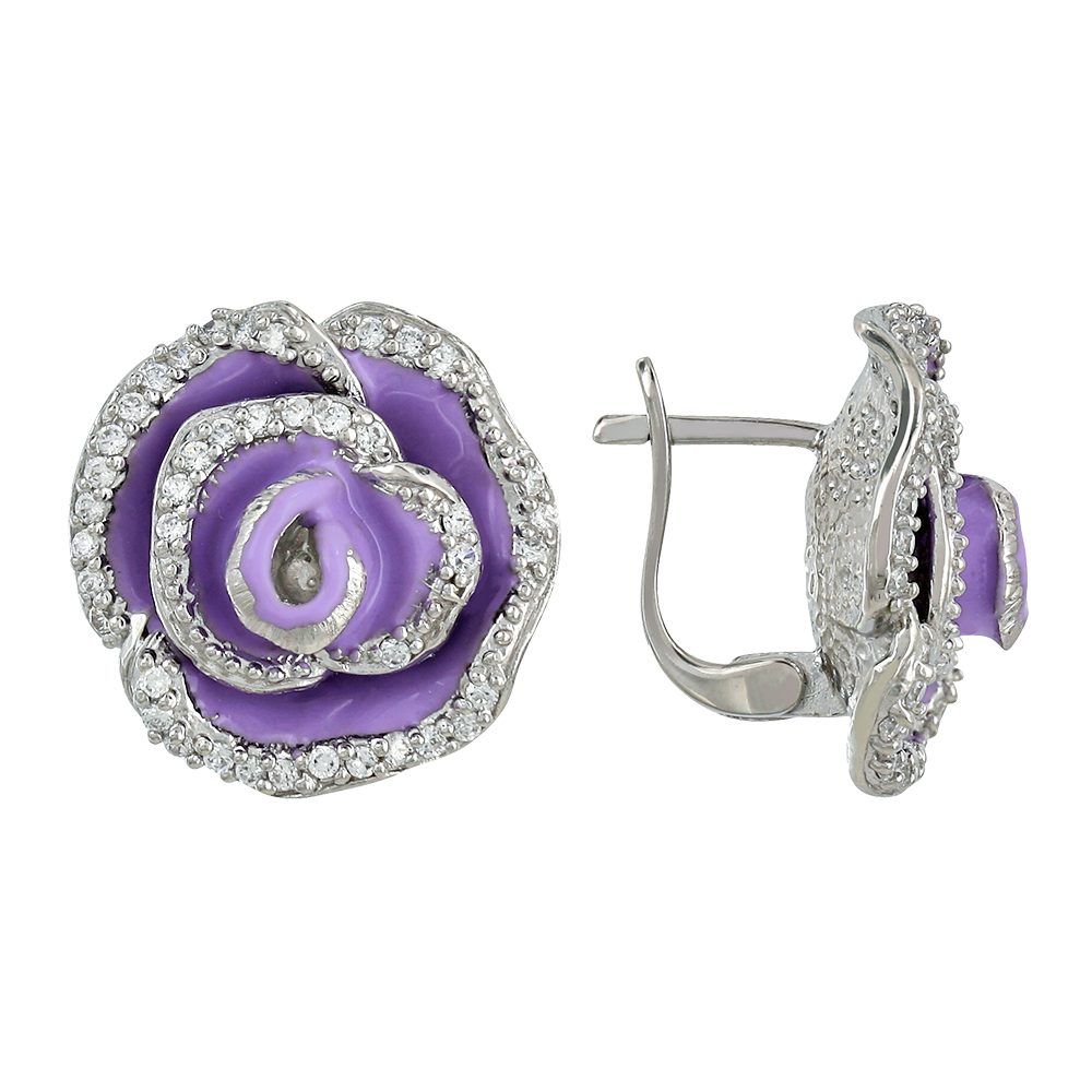 Серьги из серебра 925 с эмалью и фианитом, ср. вес 14,59г