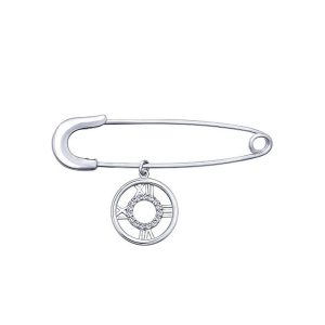 Брошь из серебра 925 с фианитами, ср. вес 2,18г
