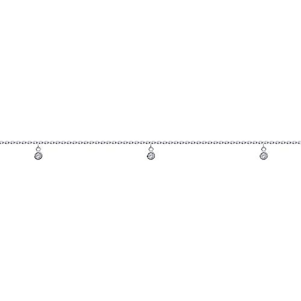 Браслет из серебра 925 с фианитами, ср. вес 2,31г