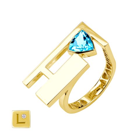 Кольцо из жёлтого золота 585 с топазом, ср. вес 3,94г