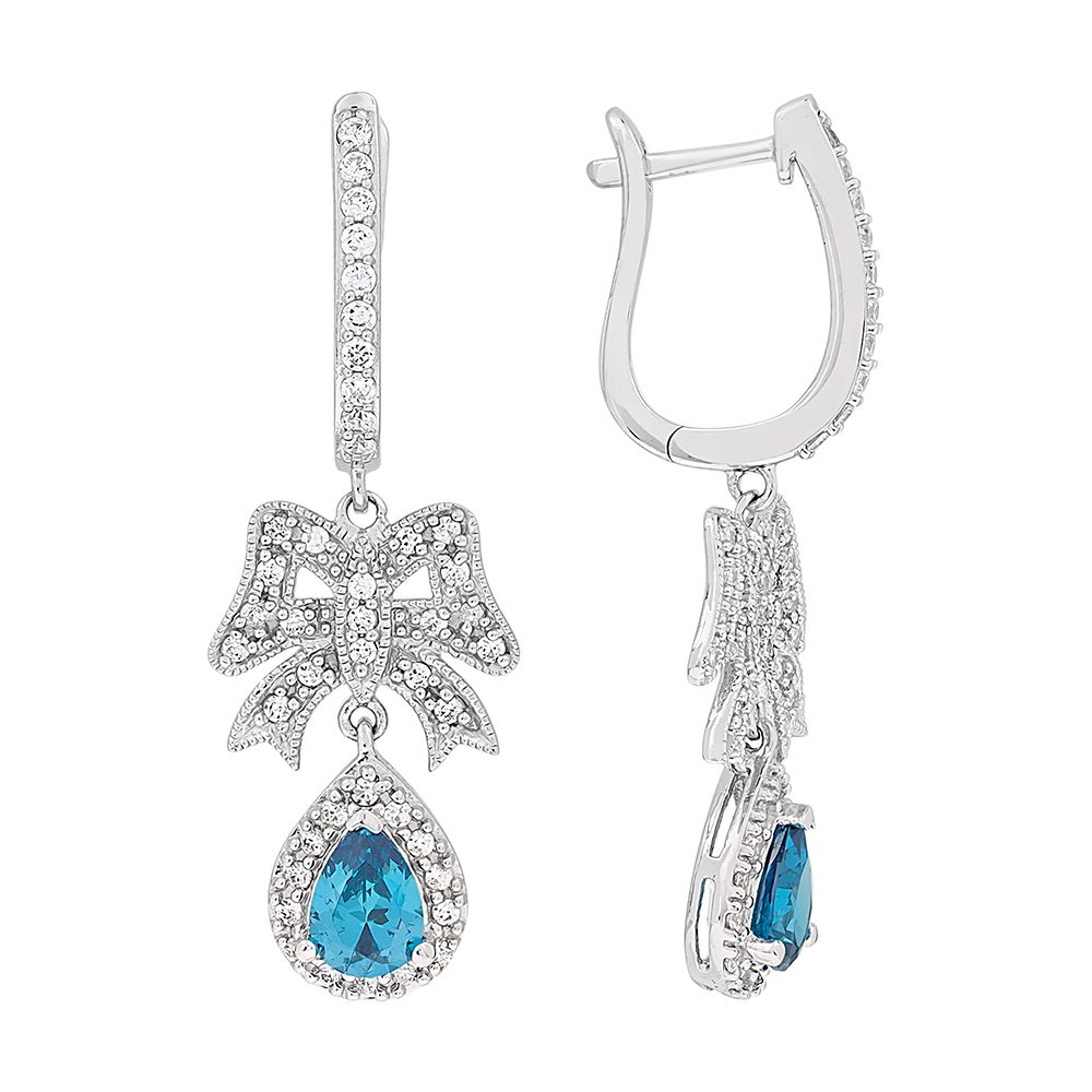 Серьги из серебра 925 с фианитами, ср. вес 6,69г