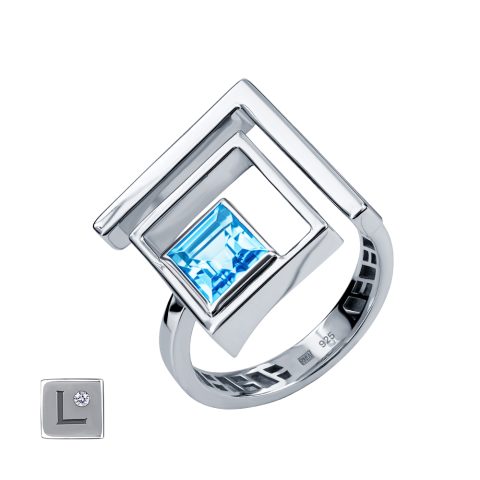 Кольцо из серебра 925 с топазом, ср. вес 4,4г