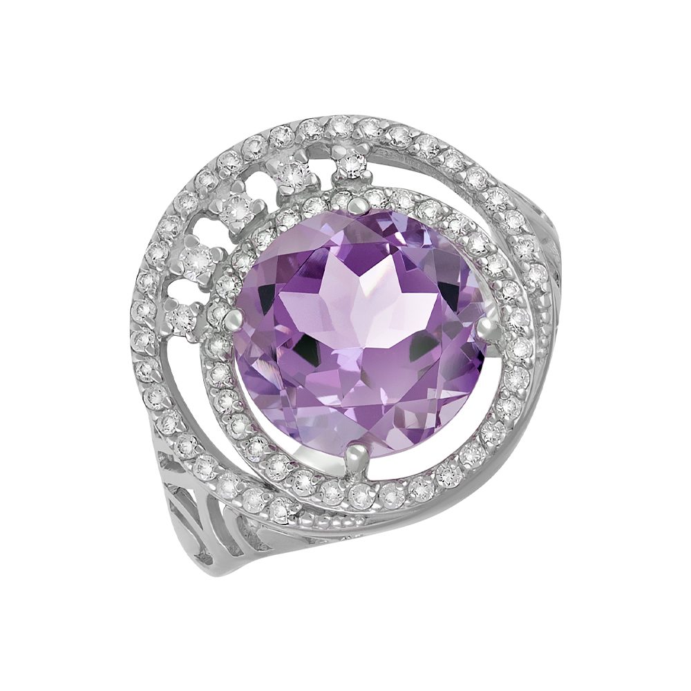 Кольцо из серебра 925 с аметистом, ср. вес 3,56г