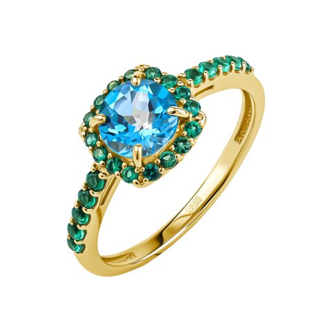 Кольцо из жёлтого золота 585 с топазом, ср. вес 1,95г