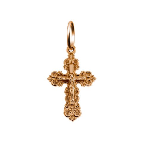 Крест из красного золота 585, ср. вес 1,1г