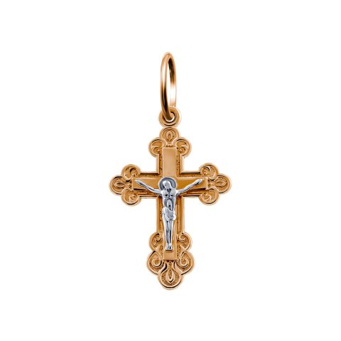 Крест из красного золота 585, ср. вес 1,31г