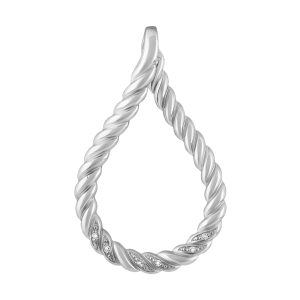 Подвеска из серебра 925 с фианитами, ср. вес 1,57г