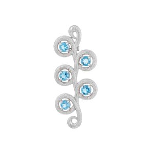 Брошь из серебра 925 с топазами, ср. вес 6,42г