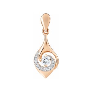 Подвеска из красного золота 585 с бриллиантами, ср. вес 1,1г