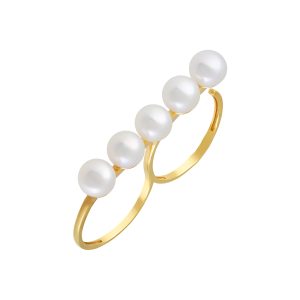 Кольцо из серебра 925 с жемчугом речным, ср. вес 4,33г