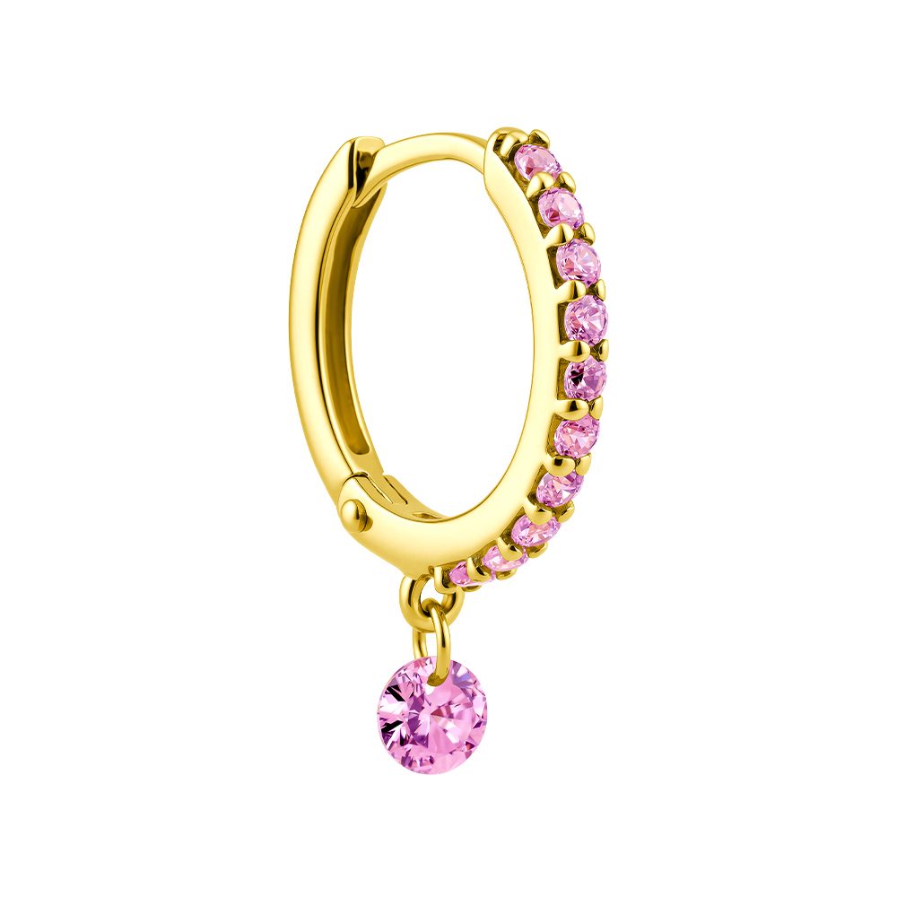 Серьга из жёлтого золота 585 с фианитами, ср. вес 0,62г