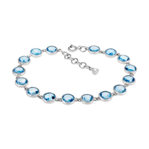 Браслет из серебра 925 с топазом, ср. вес 10,72г