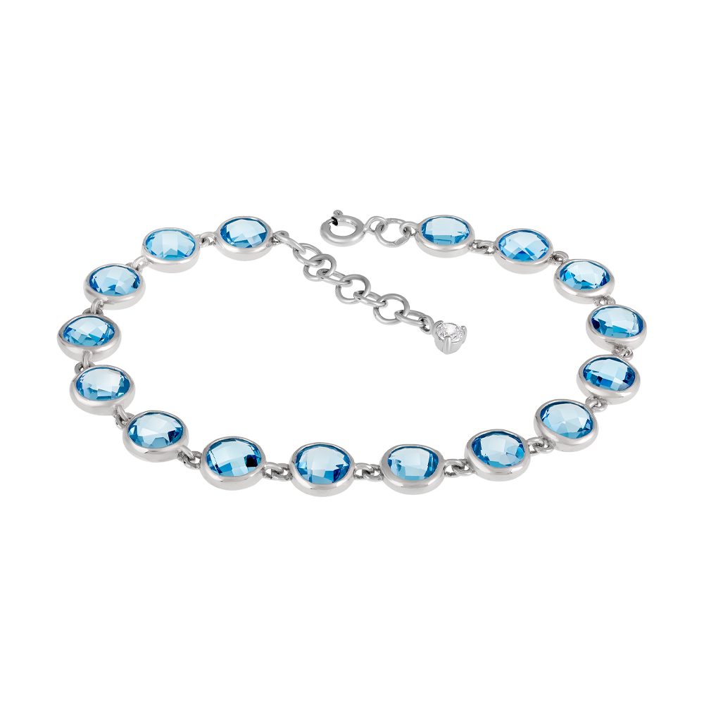 Браслет из серебра 925 с топазом, ср. вес 10,72г