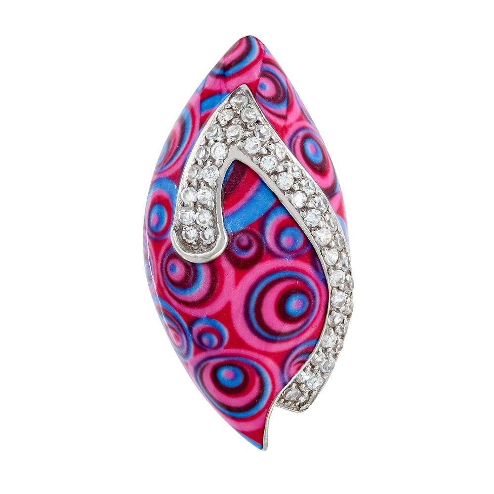 Подвеска из серебра 925 с фианитами, ср. вес 8,4г
