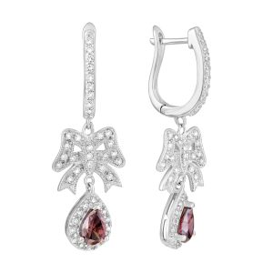 Серьги из серебра 925 с фианитами, ср. вес 6,82г