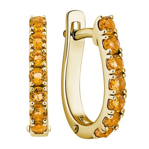 Серьги из жёлтого золота 585 с цитринами, ср. вес 2,9г