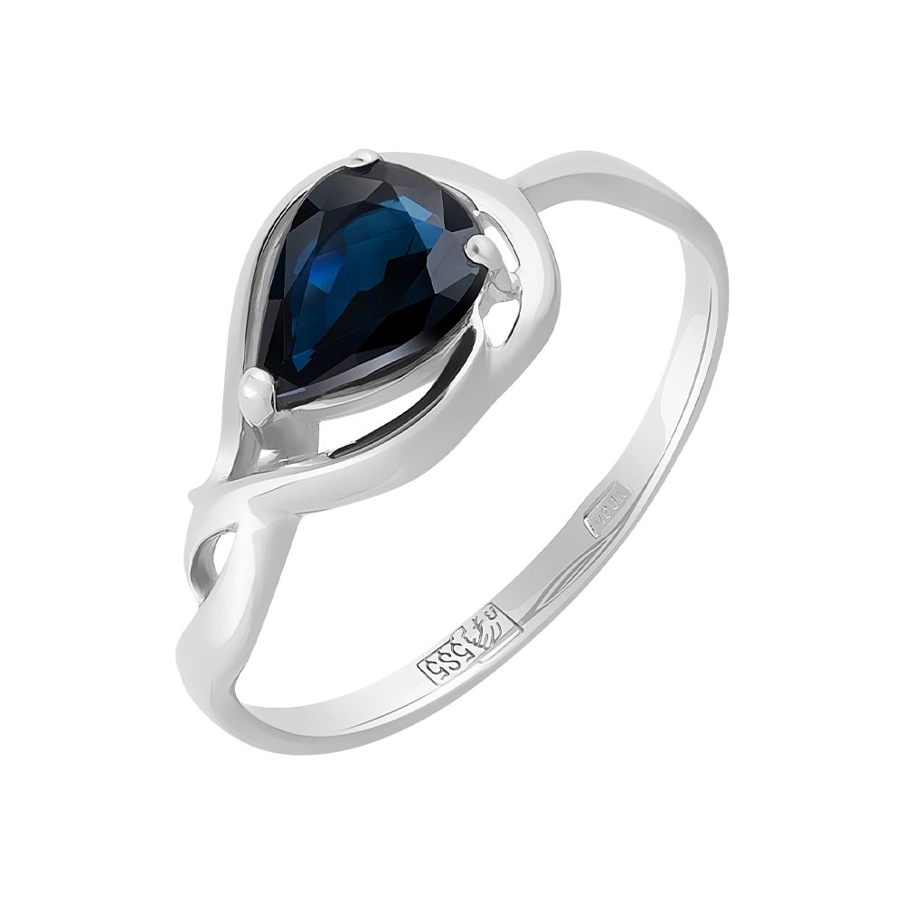 Кольцо из белого золота 585 с сапфиром, ср. вес 1,87г
