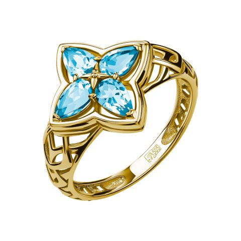 Кольцо из жёлтого золота 585 с топазами, ср. вес 2,72г