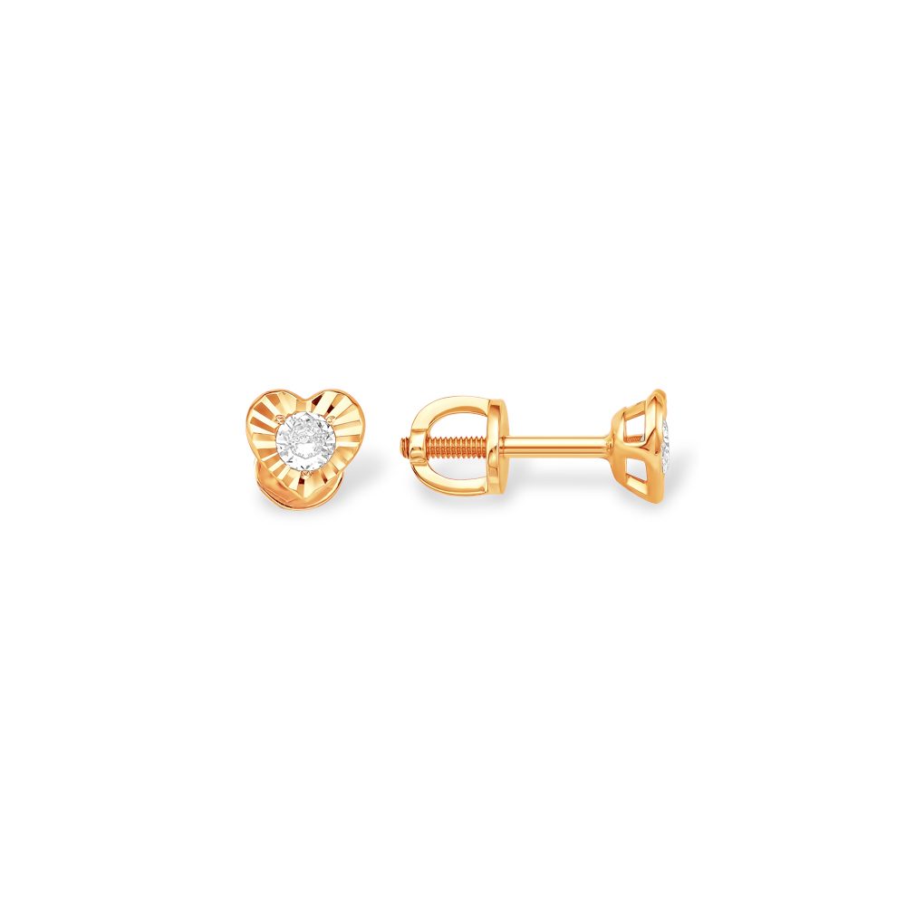 Серьги из красного золота 585 с фианитами, ср. вес 1,43г