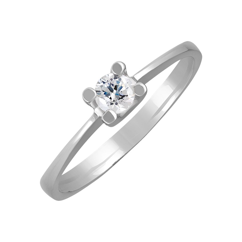 Кольцо из серебра 925 с фианитом, ср. вес 2,19г