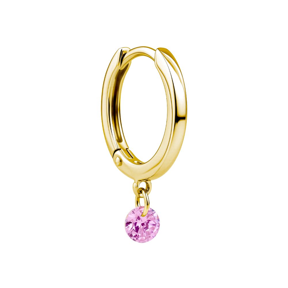 Серьга из жёлтого золота 585 с фианитом, ср. вес 0,59г