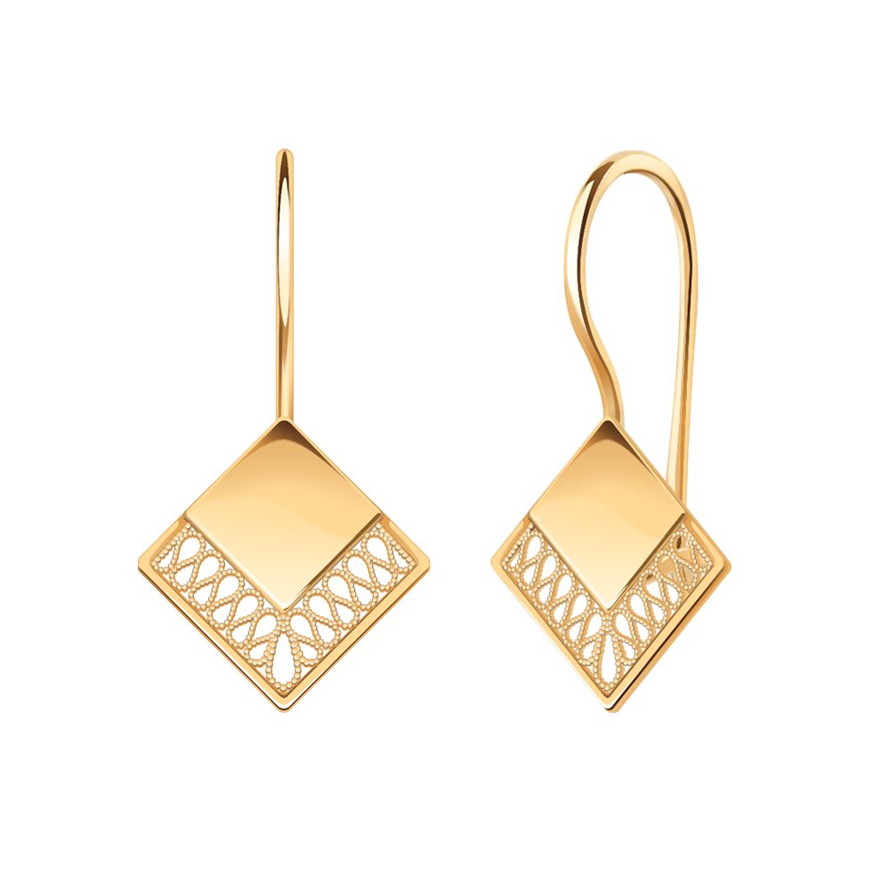 Серьги из красного золота 585, ср. вес 2г