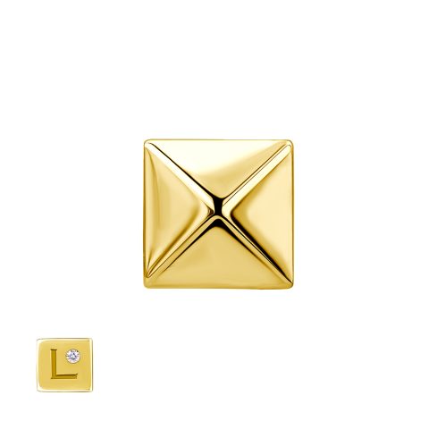 Серьга из жёлтого золота 585 с бриллиантом, ср. вес 1,02г