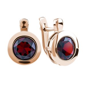 Серьги из красного золота 585 с гранатами, ср. вес 3,72г