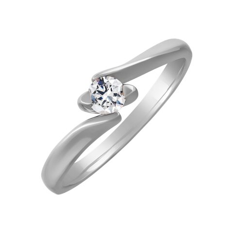 Кольцо из серебра 925 с фианитом, ср. вес 2,82г