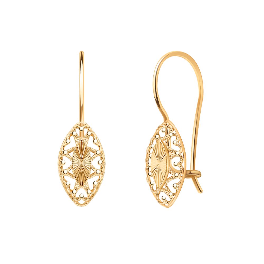 Серьги из красного золота 585, ср. вес 1,53г