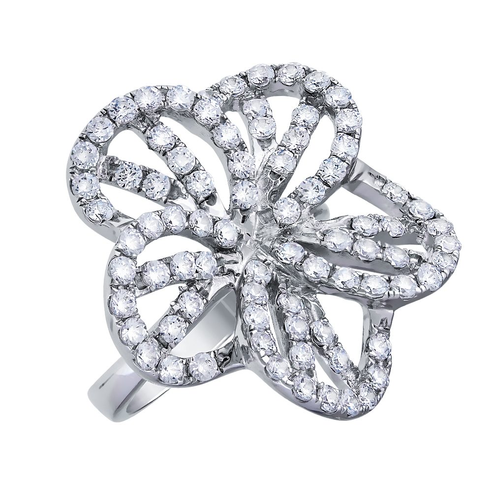 Кольцо из серебра 925 с фианитами, ср. вес 7,62г