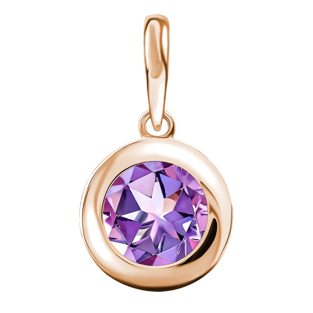 Подвеска из красного золота 585 с аметистом, ср. вес 1,32г