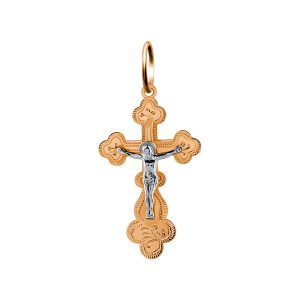 Крест из красного золота 585, ср. вес 1,24г