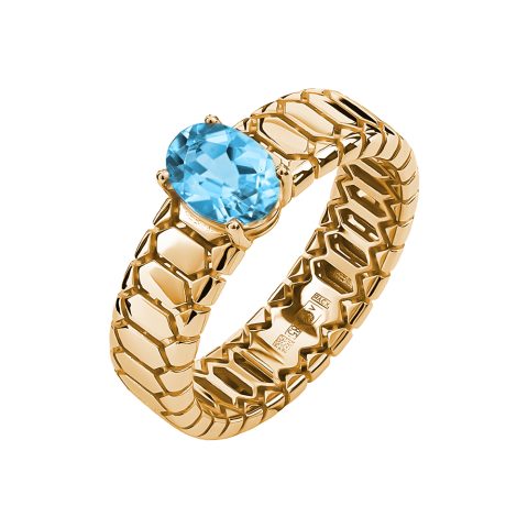 Кольцо из красного золота 585 с топазом, ср. вес 3,36г