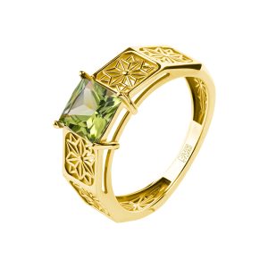 Кольцо из жёлтого золота 585 с хризолитом, ср. вес 2,57г