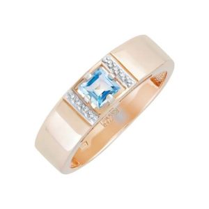 Кольцо из красного золота 585 с топазом, ср. вес 3,24г
