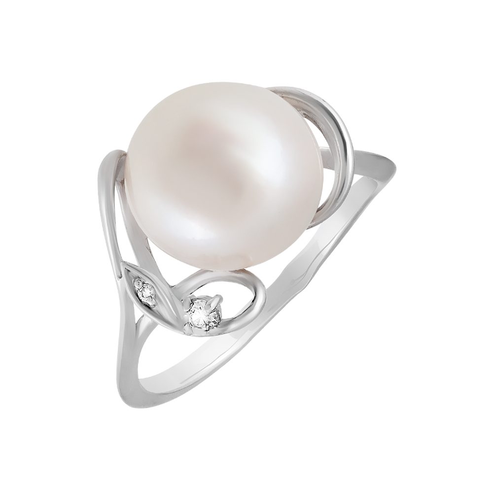 Кольцо из серебра 925 с жемчугом речным, ср. вес 2,38г