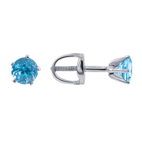 Серьги из белого золота 585 с топазами, ср. вес 0,83г