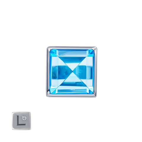 Серьга из серебра 925 с топазом, ср. вес 1,08г