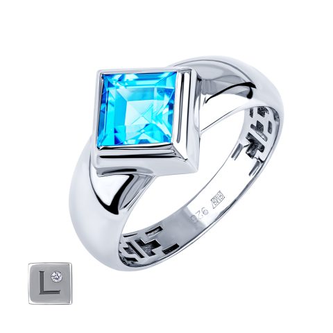 Кольцо из серебра 925 с топазом, ср. вес 2,52г