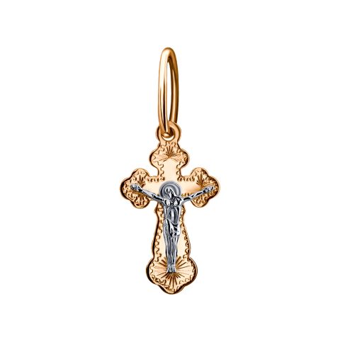 Крест из красного золота 585, ср. вес 0,64г