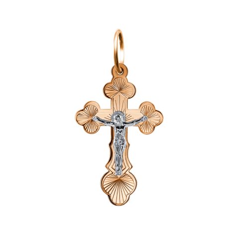 Крест из красного золота 585, ср. вес 1,31г