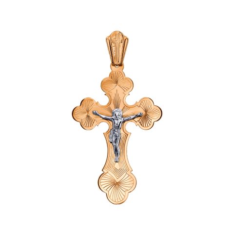 Крест из красного золота 585, ср. вес 4,87г