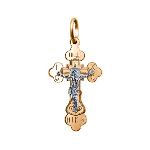 Крест из красного золота 585, ср. вес 1,39г