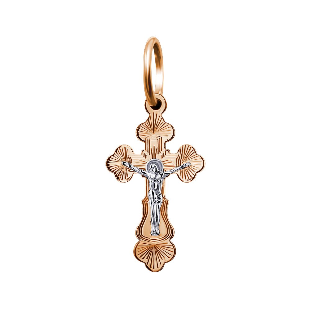Крест из красного золота 585, ср. вес 0,75г