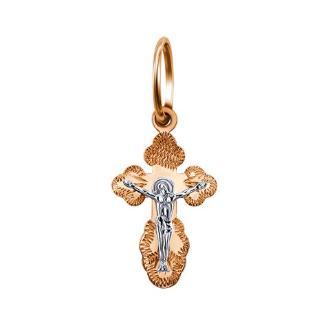 Крест из красного золота 585, ср. вес 0,65г